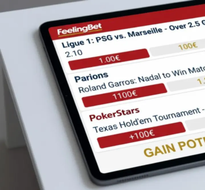 Aperçu d'un ticket de pari sportif avec cotes et gains potentiels