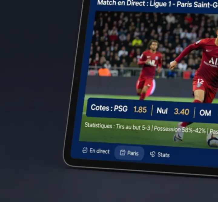 Couverture de match en direct avec statistiques et flux de paris